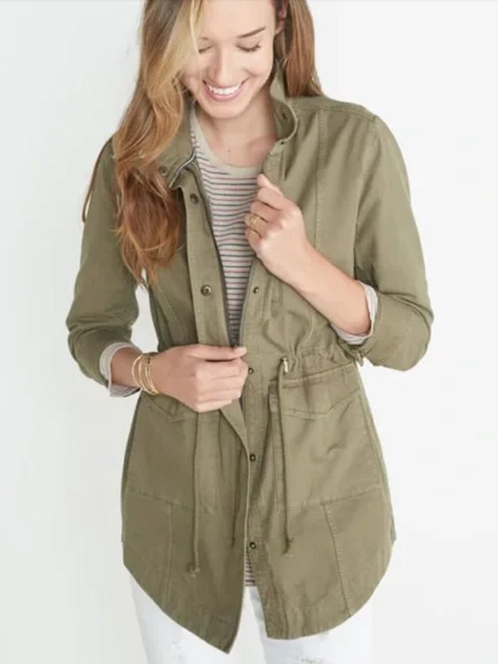 Marine Layer Elle Utility Zip Jacket Green Women's X-Small